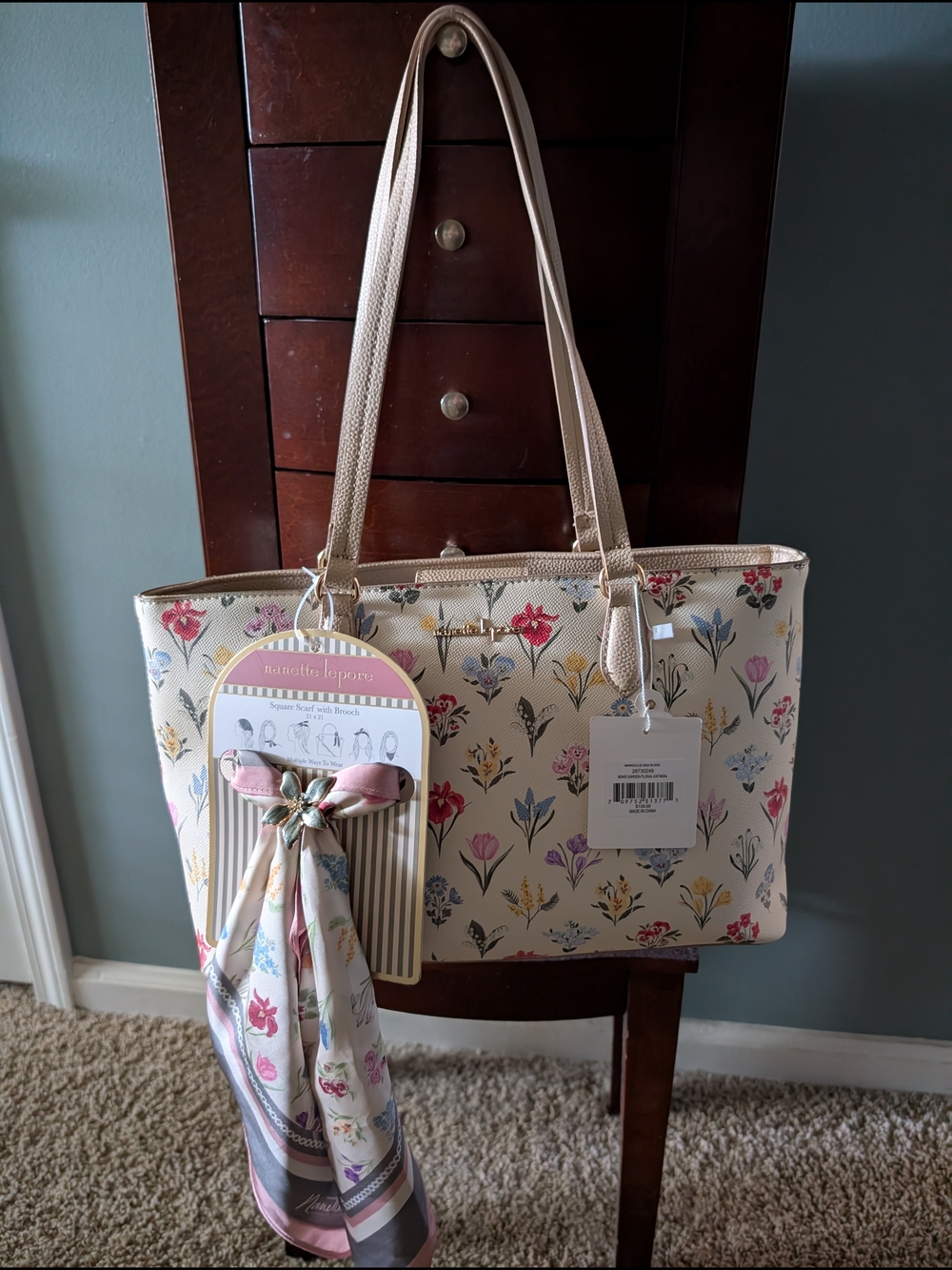 Nanette Lepore Floral Tote with Scarf